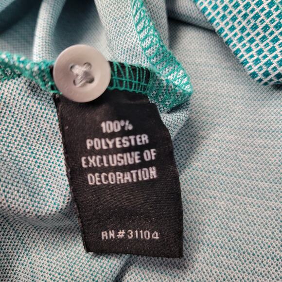 Pro Tour Coolplay Polo Golf Shirt Mens L Green White Geometric Short SLeeves - Picture 11 of 14